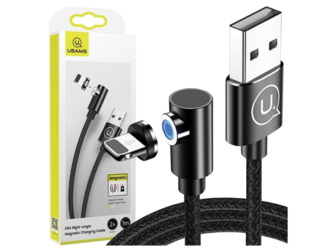 Cabo Usb A Para Lightning Usams De 1 M, Magnético Angular Para Celulares Apple
