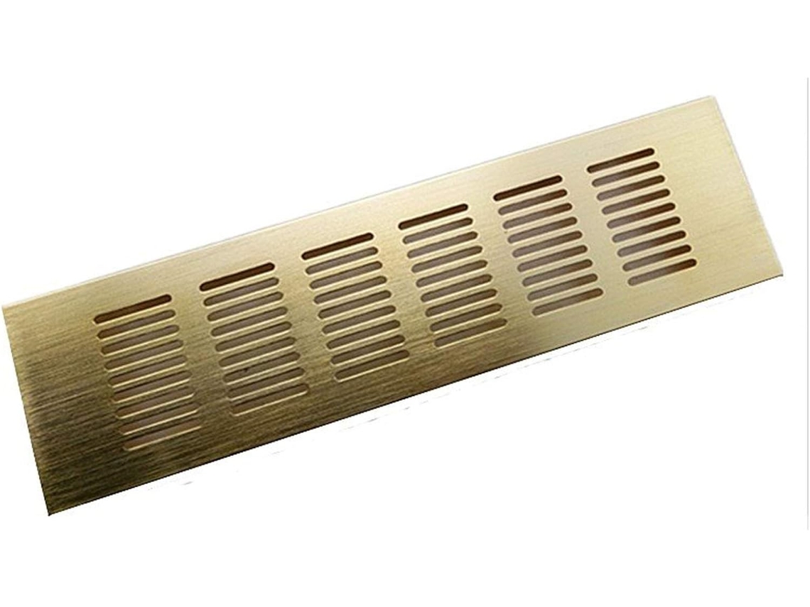 Grelha de ventilação em liga de alumínio, retangular, malha respirável, 200 mm de largura para armários