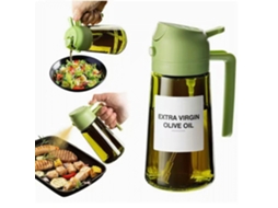 Garrafa Pulverizadora De Óleo – Dispensador De Óleo De Cozinha – Utensílio De Cozinha – 470 Ml – 18 X 8 X 8 Cm – Vidro – Verde Escuro