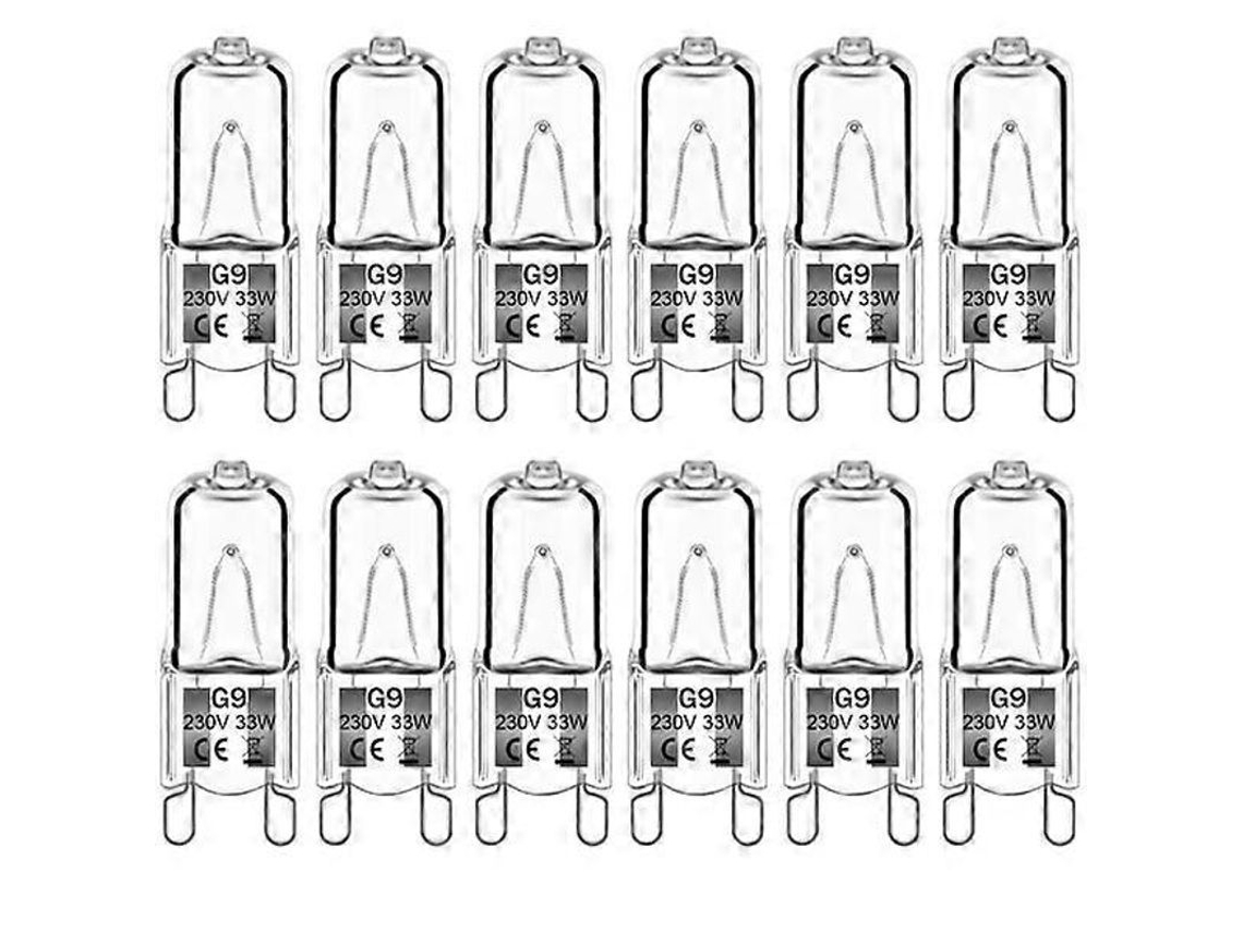 Lâmpadas halógenas G9 33W 230V 2800K branco quente, 380lm, dimmáveis, sem pisca | S/MARCA