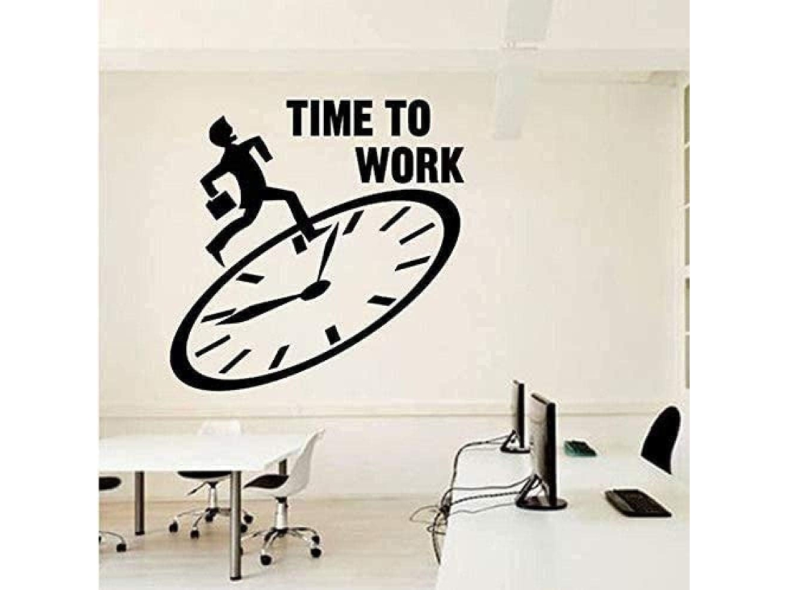 Adesivos de parede em vinil estilo Art Déco para escritório, equipe criativa, negócios cooperativos, horário de trabalho, decoração inspiradora, 57x57cm