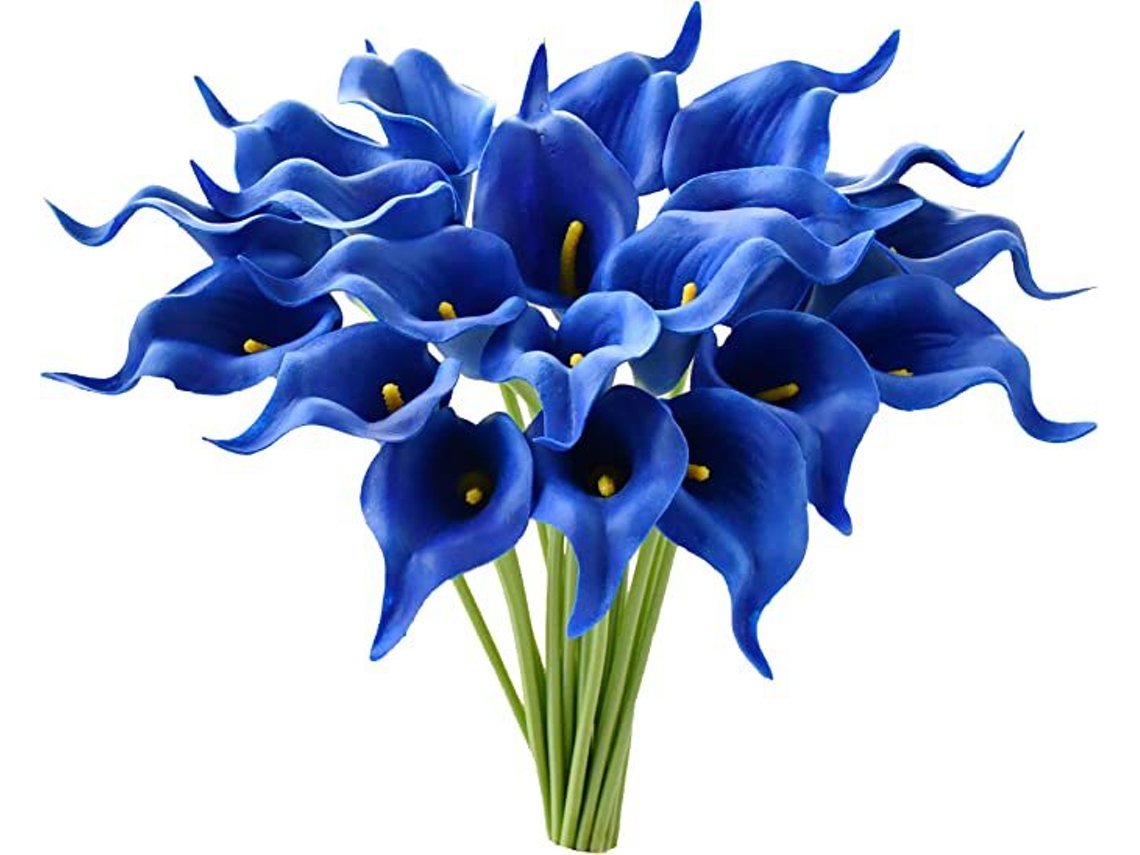 Buquê com 10 Elegantes e Realistas Flores Artificiais de Copo de leite em Pu. AQUAFORGE