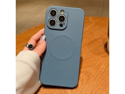 Capa Magsafe Para Iphone 14 Pro Max - Silicone Líquido Com Cor Sólida | Magnética - Cinza Lavanda