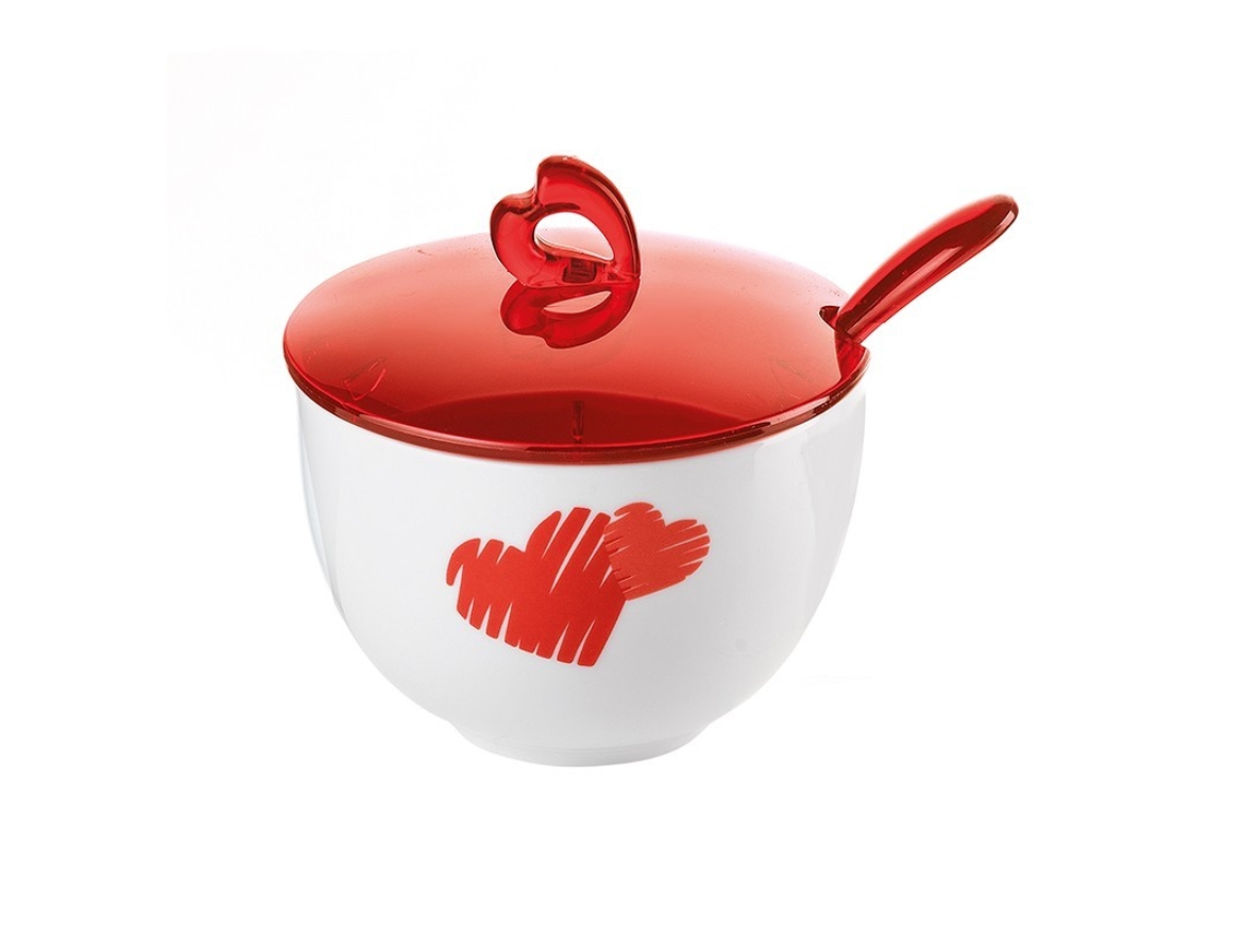 Açucareiro Com Colher Vermelho - Love GUZZINI