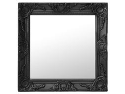Vidaxl Espelho De Parede Estilo Barroco 50x50 Cm Preto