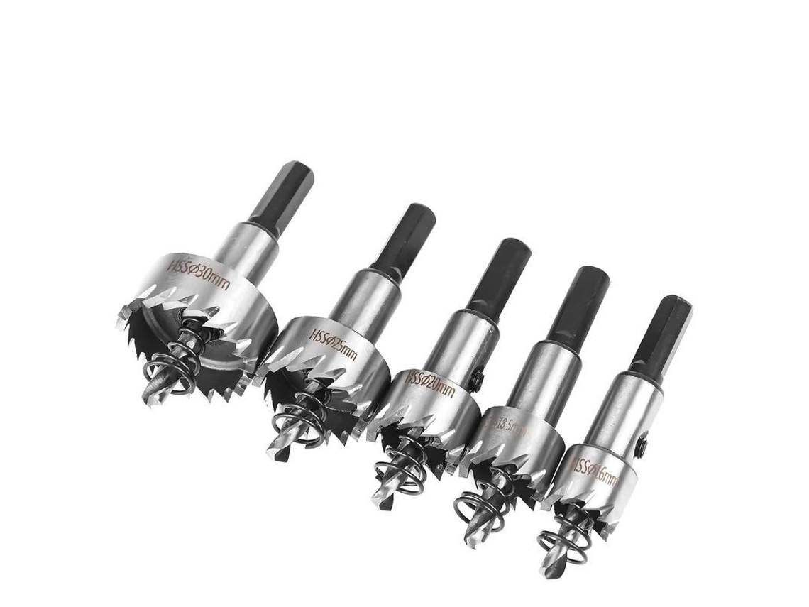 5pcs Sierra Taladro Hss Cobalto Ø16/18.5/20/25/30mm | S/MARCA