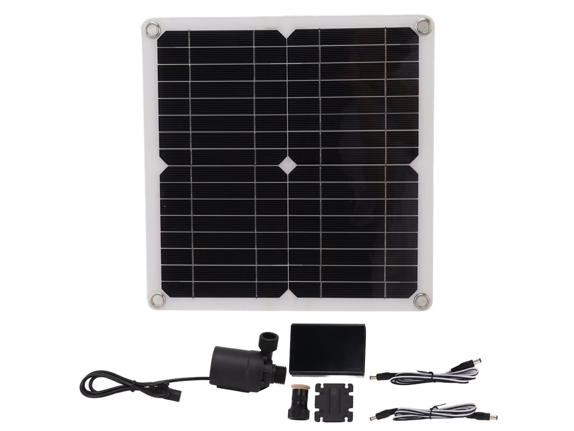 Kit de bomba d'água solar 100w com painel solar, bateria e controle inteligente para irrigação e fontes S/MARCA