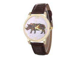 Reloj De Pulsera De Cuarzo Casual Estilo Para Estudiante Mujer Con Correa De Cuero Café