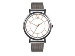 Reloj De Moda Para Parejas Con Correa De Malla Dial Redondo Cuarzo Unisex