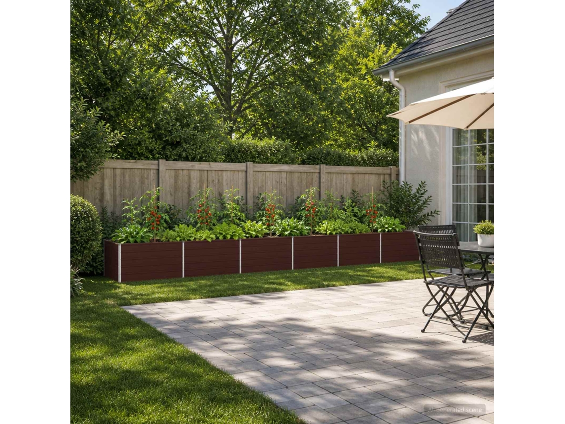 Vidaxl Cama De Jardim Elevada Castanho 600 X 80 X 55 Cm