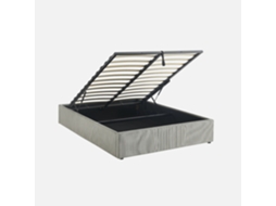 Cama Base Ripas Canelado Sweeek Veludo Cinzento (32x148x204)