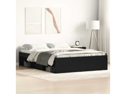 Vidaxl Estrutura De Cama Sem Colchão, Carvalho Preto, 135x190 Cm, Madeira Engenheirada