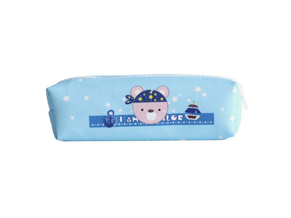 Estuche De Lápices De Oso Cartoon De Lona Duradero Con Gran Capacidad Para Colegio Clase Biblioteca