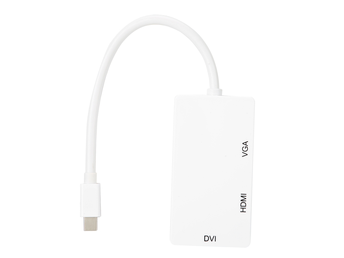 Conversor Adaptador De Minidp Para Hdmi Dvi Vga 3 Em 1 Cabo Displayport Para Monitor Projetor
