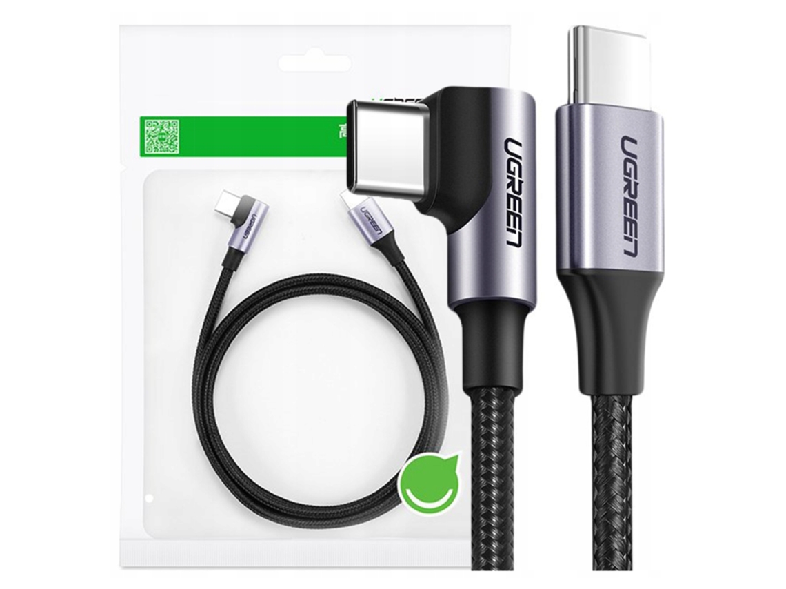Cabo Ugreen Usb C Para Usb C Para Dispositivos Tipo C Pd 60w 2m Modelo Angular Us255