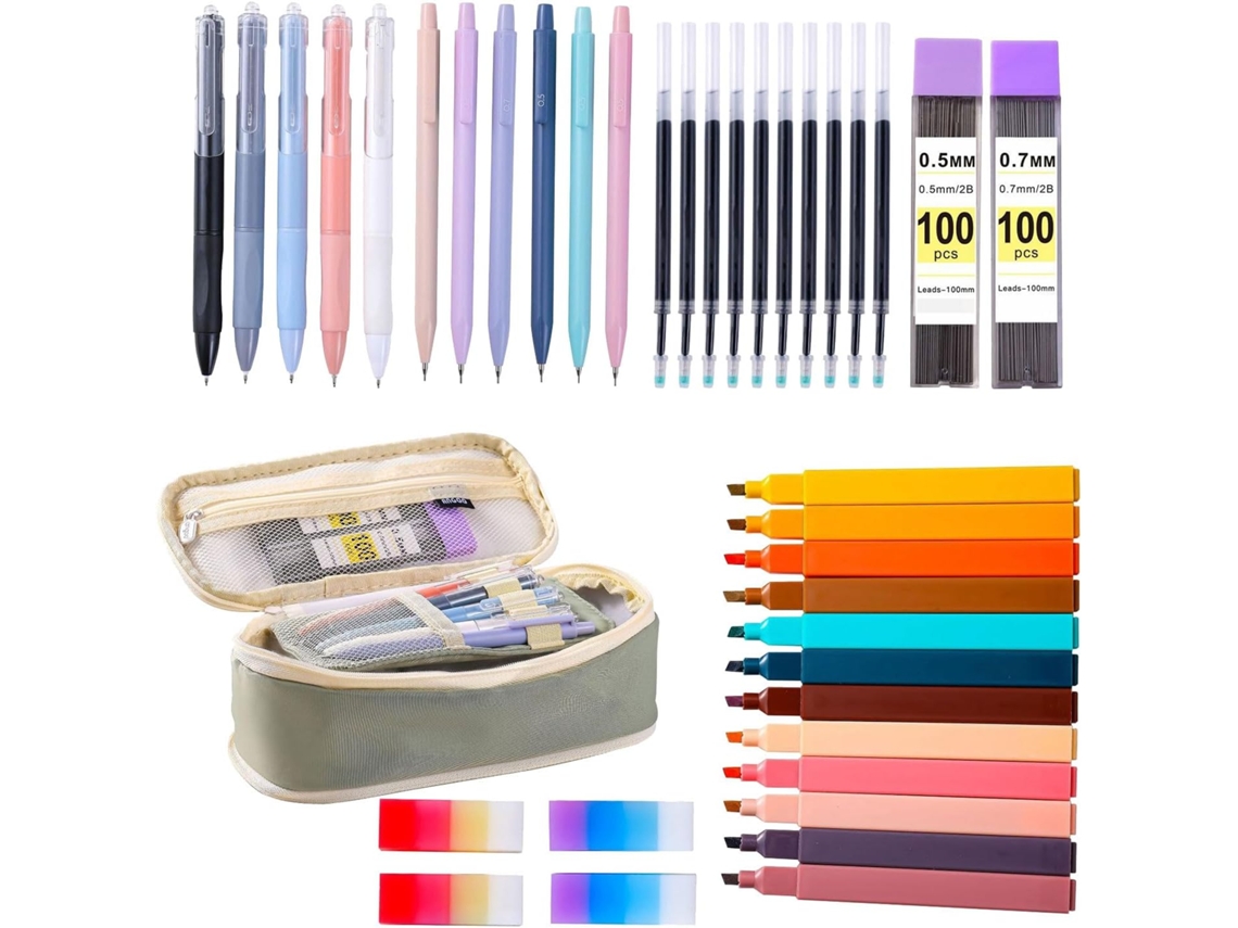 Conjunto De Papelaria Com Estojo, Material Escolar, Presente,