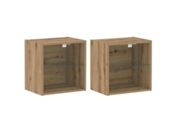 Conjunto de Prateleira Flutuante com Luz Led 2 Pcs Castanho MAISON EXCLUSIVE