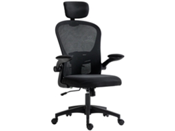 Cadeira de Escritório de Malha com Encosto Alto e Apoio Lombar 4d 62x64x120 Cm Preto | S/MARCA