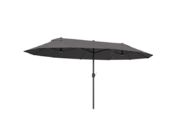 Guarda-sol Duplo de Jardim, Sombrinho, Manivela, Anti UV, 460x270x240 Cm Cinza | S/MARCA