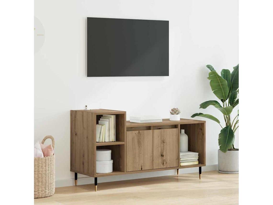 Vidaxl Gabinete Para Tv 100 X 35 X 55 Cm Carvalho Artesanal