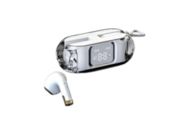 Fones De Ouvido Bluetooth Sem Fio Com Display Digital, À Prova Dágua Ipx4, Bluetooth 5.2, Transparente, Estéreo, Branco Ly Ebike