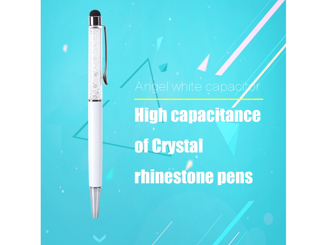 Caneta Diamante Capacitiva EOOCOO (capacitor de Ângel Branco Cristal de Alta Transparência)