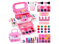 Ats kit de Maquilhagem para Meninas Conjunto Real Cosmético Lavável com Maleta Presente Natsal Aniversário Brinquedo Maquilhagem Menina Pequena