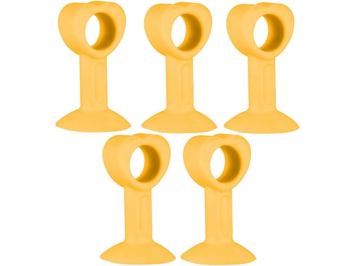 Batente de Porta Borracha Silicone Puxador Sem Furos Almofada Amortecimento para Banheiro 5 Peças (cor: Azul)