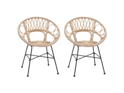 Maison Exclusive - Cadeira De Jantar 2 Unid. Rattan E Ferro Natural