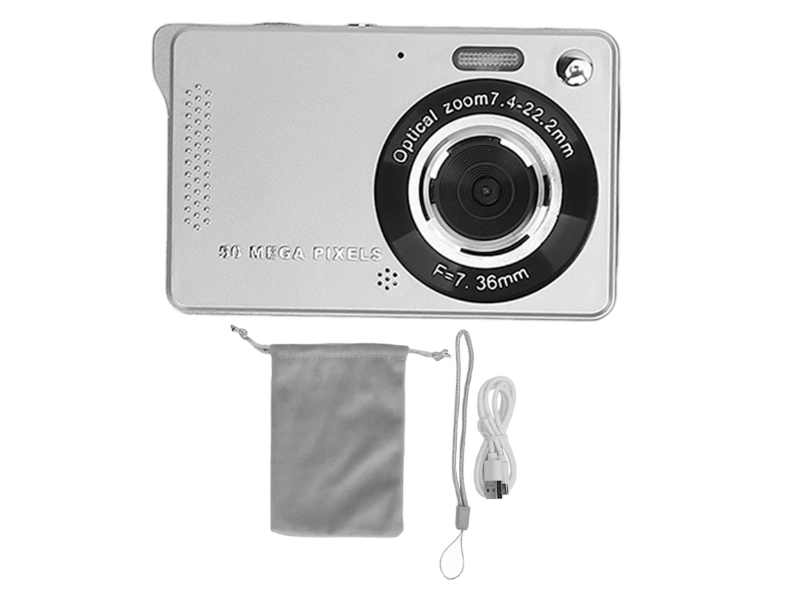 Câmera Digital 1080p 50mp Compacta Com Zoom 16x Tela Ips 2.8" Anti-shake Para Viagens Cartão 64gb