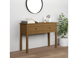 Vidaxl Mesa Consola 100x35x75 Cm Madeira De Pinho Maciça Castanho Mel