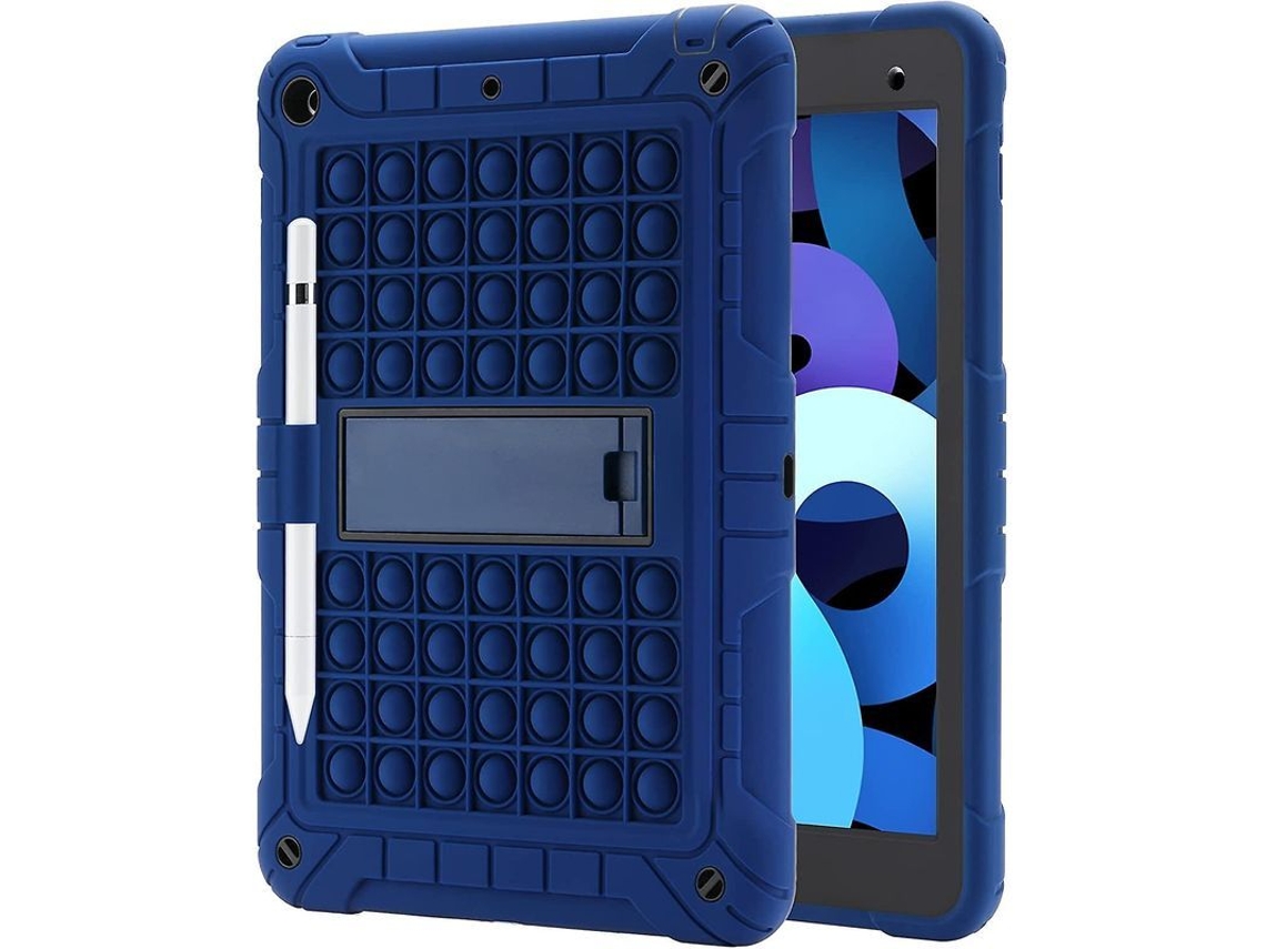 Capa para iPad 9ª/8ª/7ª geração, anti choque, com Pop It e suporte para caneta