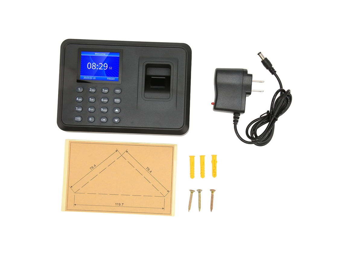 Aetheria máquina de Ponto Biométrico por Impressão Digital 2.4 Polegadas Capacidade 1000 Usuários Us Plug