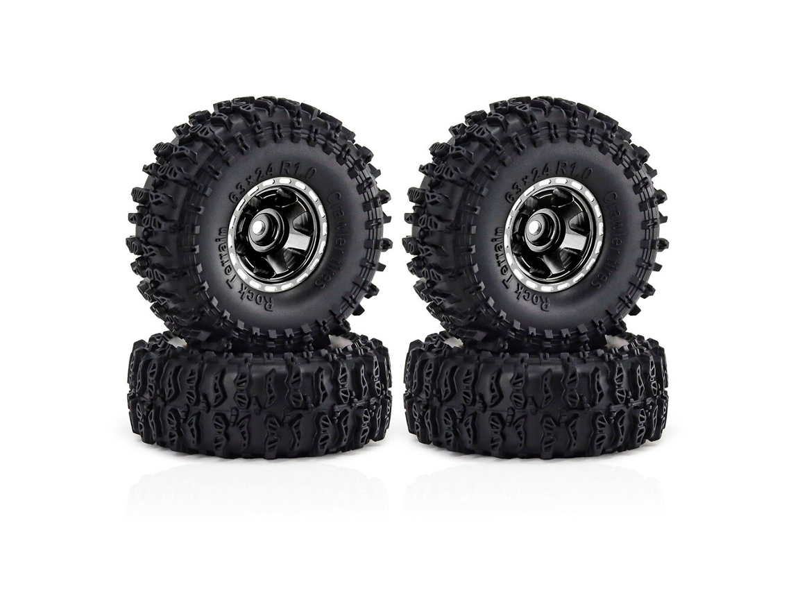 Peças Atualizadas De 1 Polegada De Liga De Alumínio Lâmina Rodas Jc Pneu Para Trx4m Scx24 Fms24 1/18 Escalada Rock Crawler Carros Rc Veículos Modelo