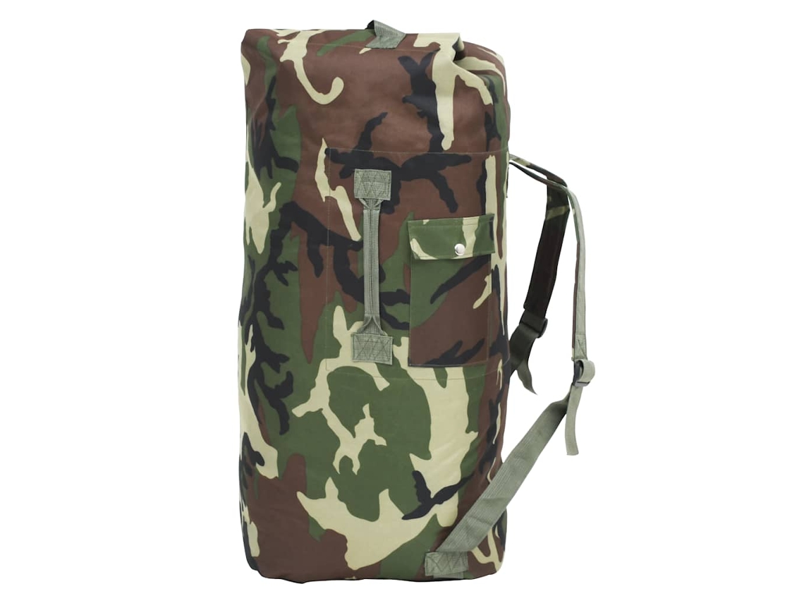 Vidaxl Saco De Pano Estilo Militar 85 L Camuflagem