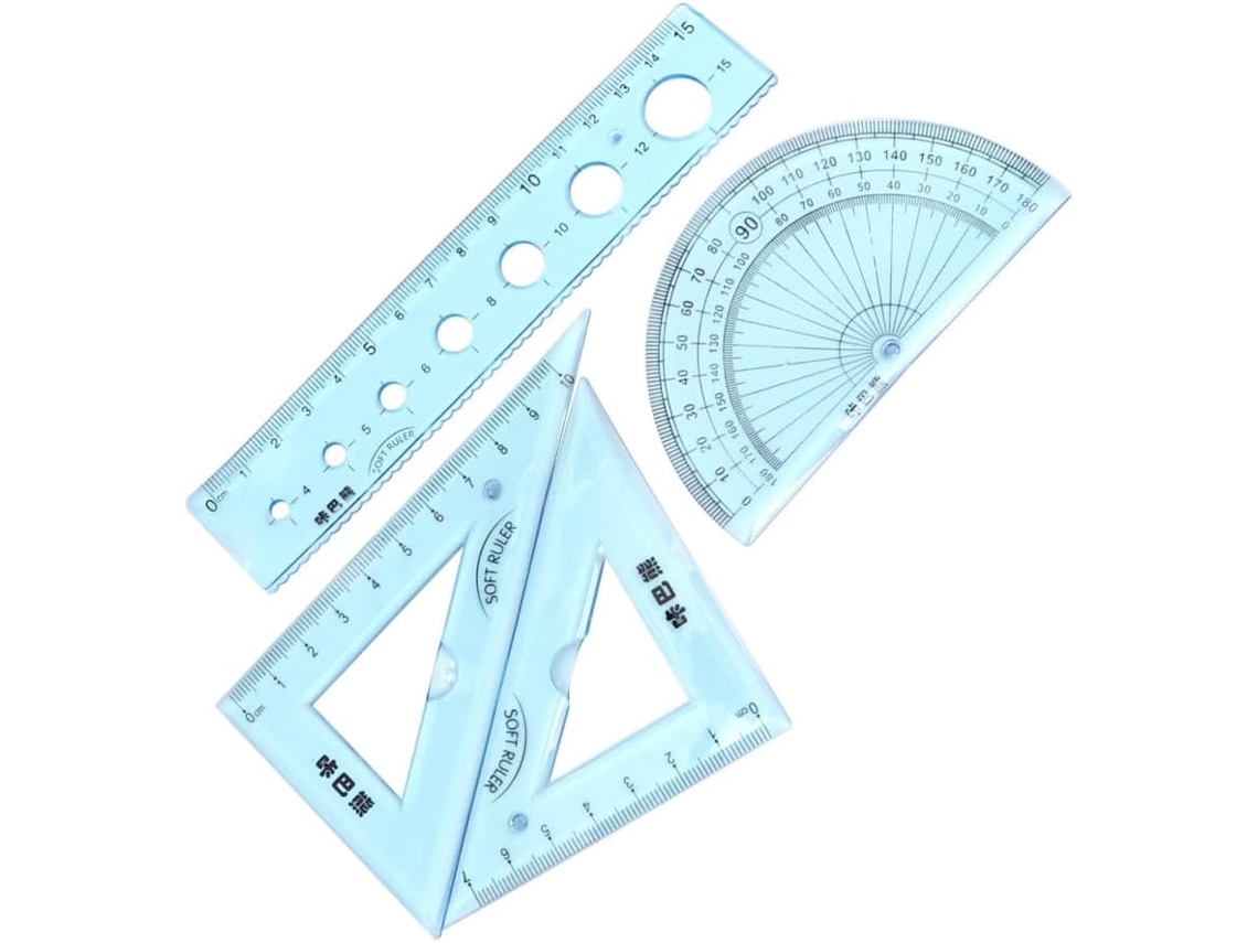 Réguas Flexíveis Fomiyes, Conjunto De 4 Réguas Plástico Práticas E Portáteis Com Design Ondulado Para Decoração Escolar