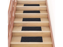 Vidaxl Tapetes De Escada Autoadesivos 30 Peças 60x25 Cm Cinzento Escuro Retangulares