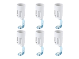 Conjunto De 6 Soquetes De Rosca E14 Para Lâmpadas, Feitos De Cobre E Plástico, Pequenos E Resistentes.