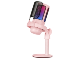 Microfone de Estúdio Profissional Argb MARS GAMING Mmic-Se Ultra Alta Definição Suporte Antivibração Filtro Pop de Malha Metálica Rosa