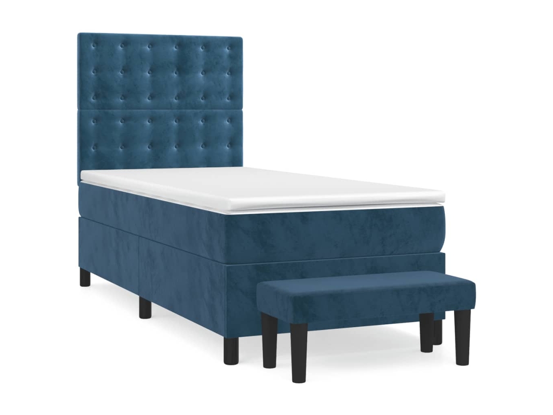 Box Spring Bed, Box Spring Beds Vidaxl Azul Veludo (100 X 200 Cm)
