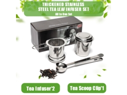 Kit Infusor Chá LAXISCREED Aço Inox 3 Peças