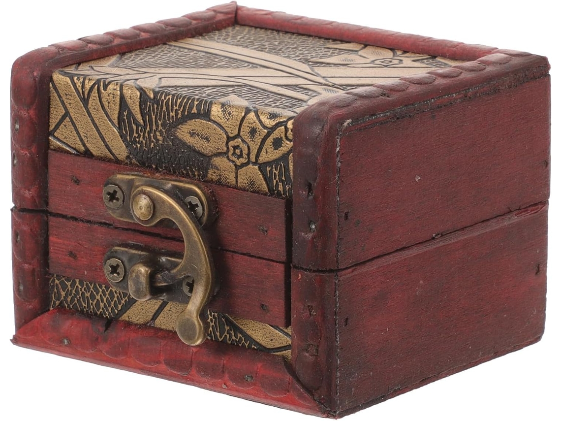 Caixa Joias Vintage Marrom Mdf Metálica Pequena Armazenamento Portátil Pingentes Pulseiras Design Retrô GOKOCO