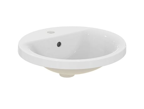 Lavatório embutido redondo IDEAL STANDARD Connect 480mm E5042, Cor: Branco