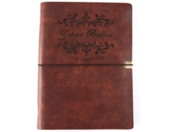 Caderno Fanery Em Couro Sue Com Capa Macia Pautada Recarregável 6 Argolas, Tamanho A5, Marrom