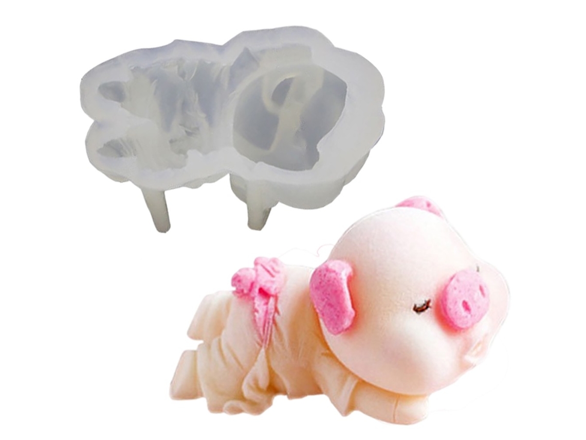 Molde De Silicone Urso Porco 3d, Faça Você Mesmo, Pudim Cupcake, Gelatina Chocolate, Ferramenta Cozimento