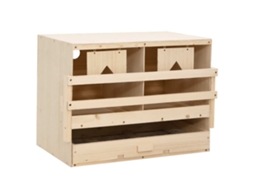 Vidaxl Ninho P/ Galinhas 2 Compartimentos 63x40x45 Cm Pinho Maciço