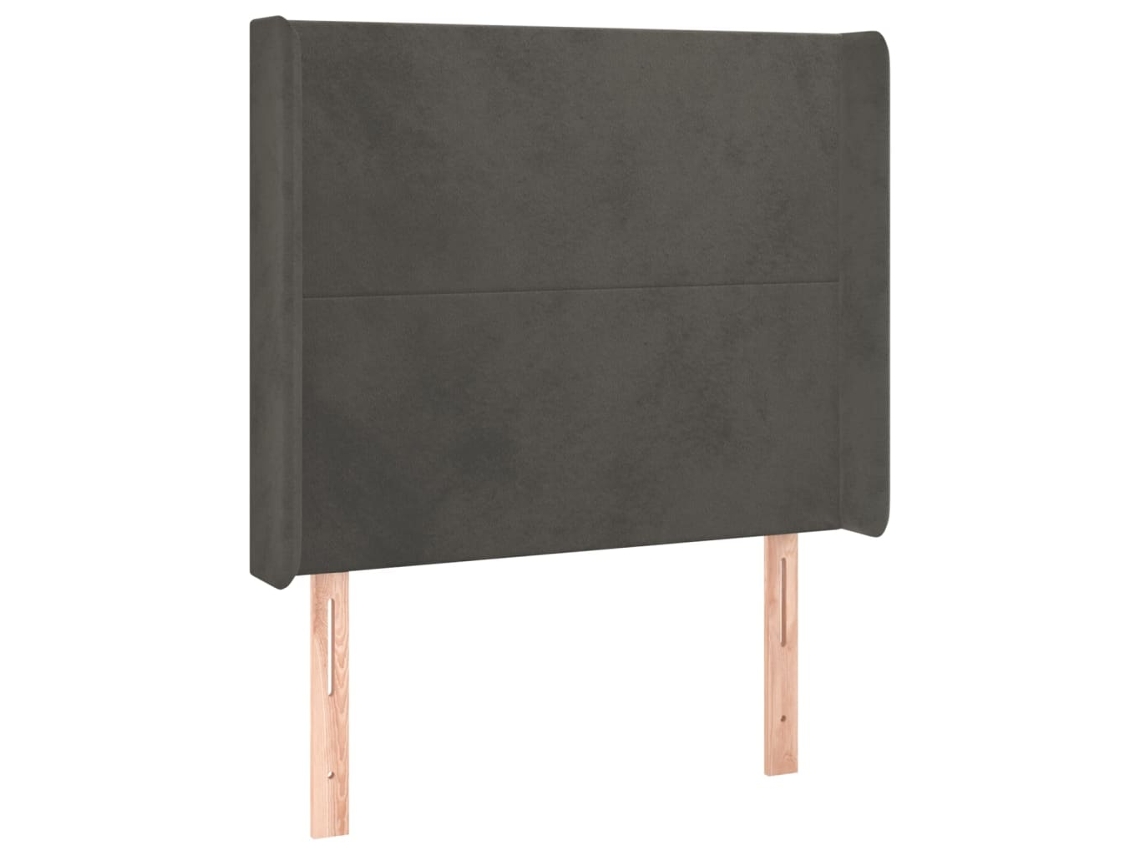 Cabeceira de Cama com Abas Veludo Cinzento Escuro MAISON EXCLUSIVE (83x16x118 cm)