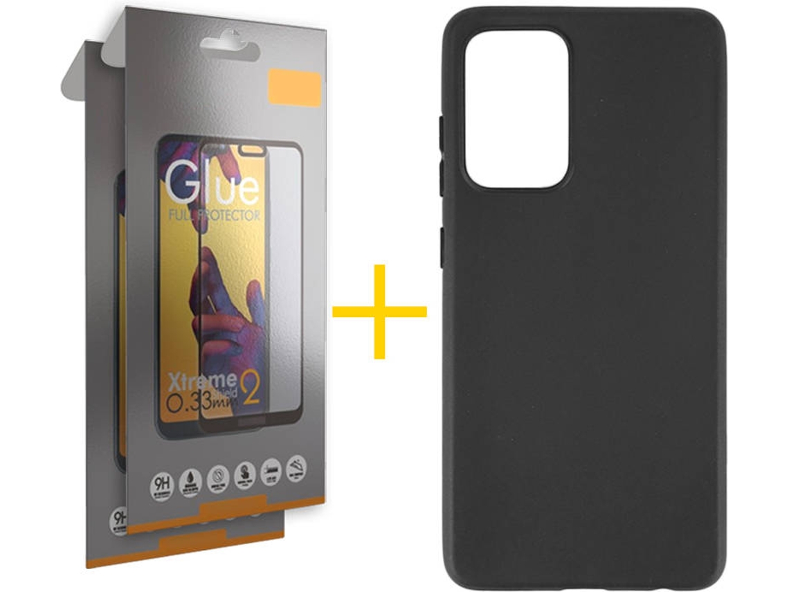 Kit Capa e 2 Películas Samsung Galaxy A52s SKYHE Full Preto