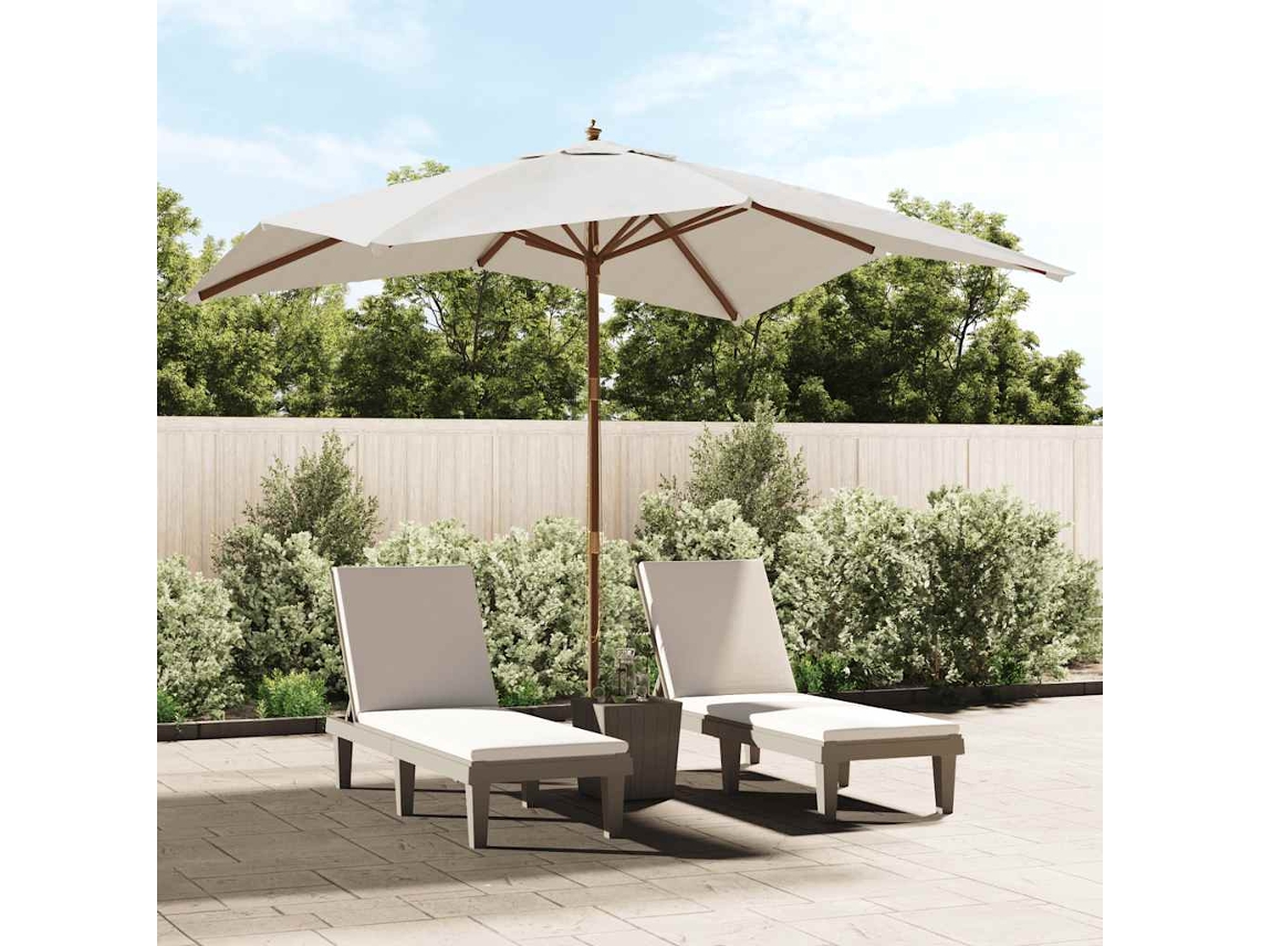 Vidaxl Guarda-sol Jardim C/ Poste De Madeira 300x300x273 Cm Cor Areia