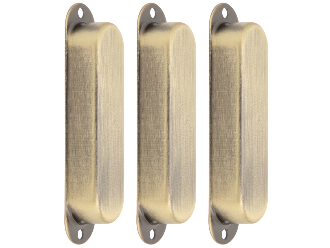 Conjunto de 3 Peças de Trava para Captador de Guitarra em Latão Maciço, Modelo Único, Sem Furo, Acessórios Musicais AQUAFORGE